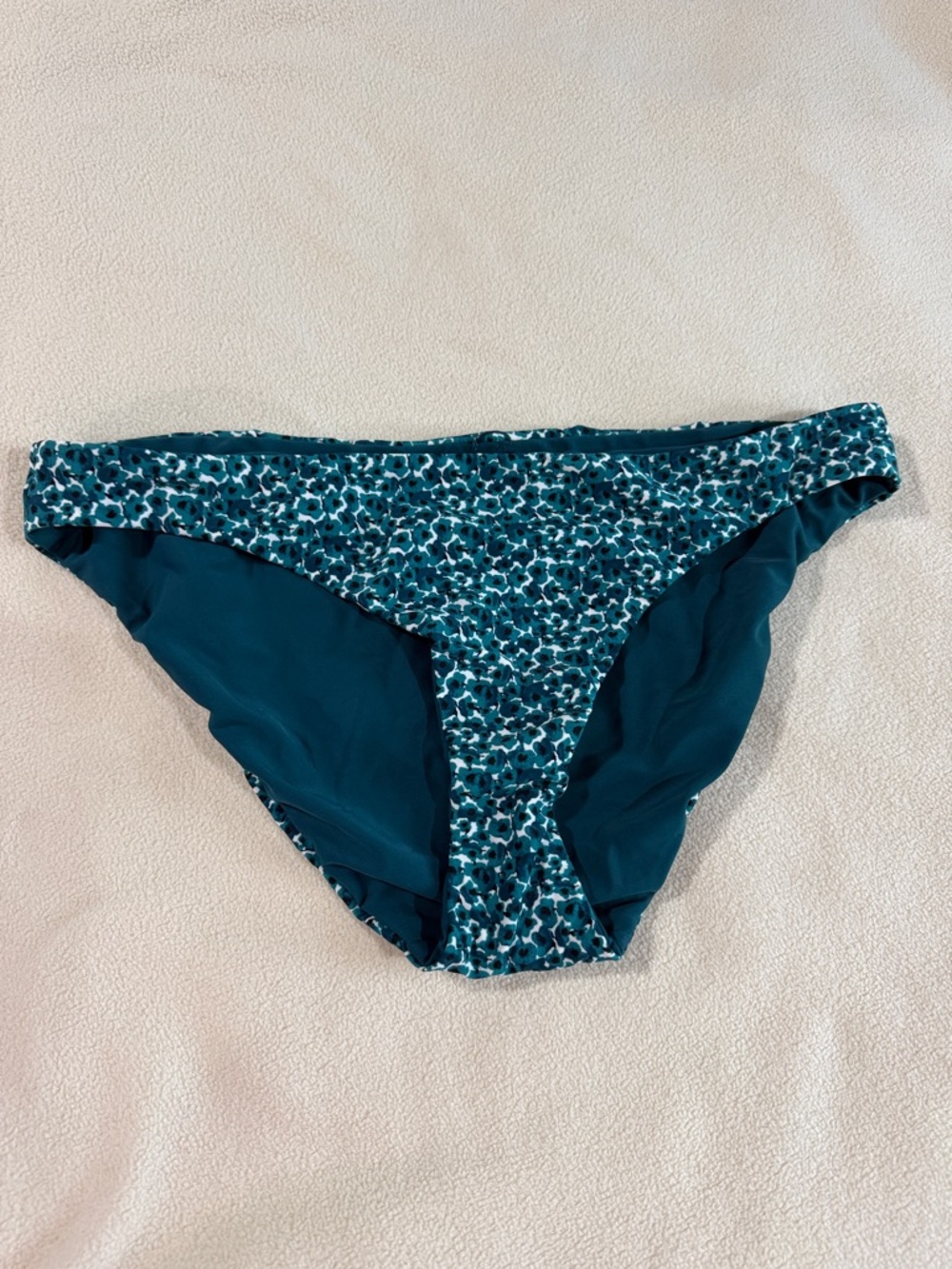 LOFT Teal and White Leopard Print Bikini Bottoms